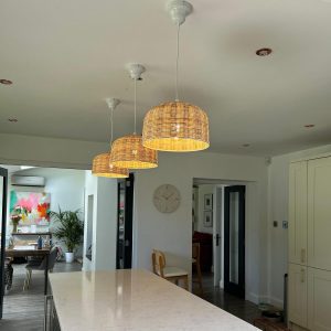 Independent Stylish Pendant Lights Installed Above Kitchen Island 1